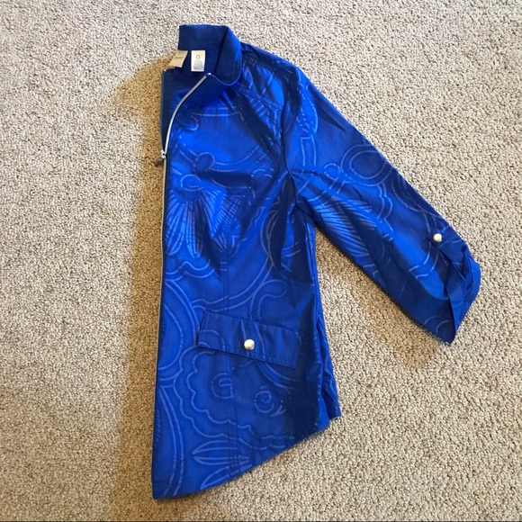 Zenergy by Chico’s Royal Blue Lightweight Zip Up Jacket, NWOT, 0/S - Picture 16 of 16